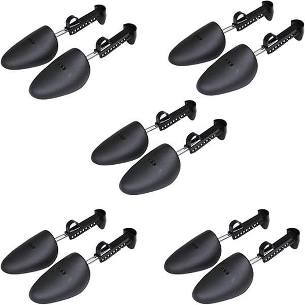 5 Pairs Practical Adjustable Length Men Shoe Tree Shoe Stretcher Boot Holder Shaper Support (Black Color) Footwear Comfort Bedroom Parent Bridal