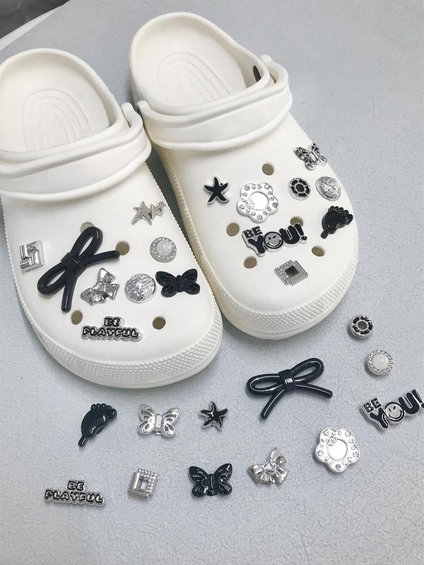 Cute Bow & Faux Pearl Decorated Shoe Charms,  Fashionable Novelty Shoes Decorations for Clogs Design, Dazzling Glamour Trendy Holiday Shoe Accessories for Women & Girls