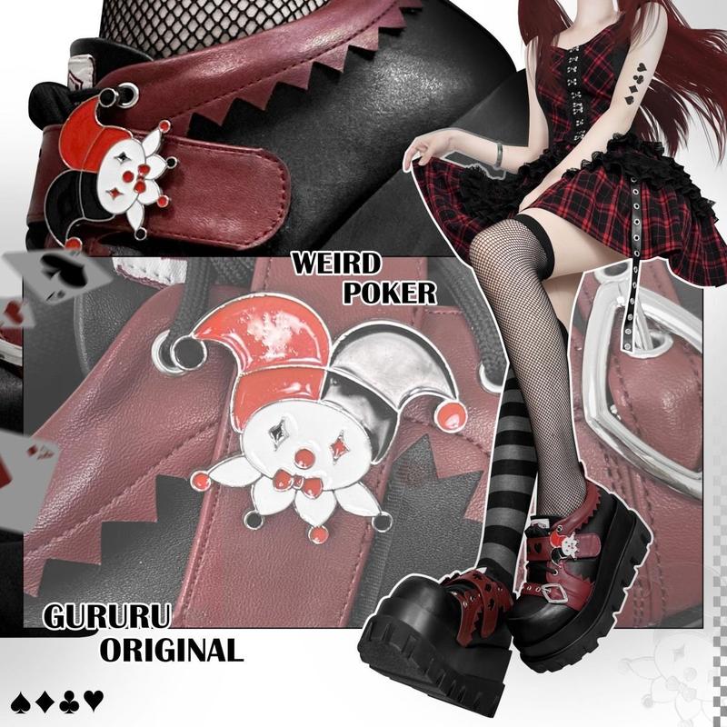 Popular Weird Poker Clown Poker Theme Punk Spice Girl Platform Shoes   footwear flats comfort Women