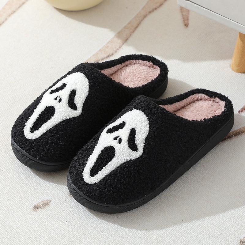 Cotton Slippers Womens Ghost Face for Women and Men Holiday Season Indoor Shoes Girl Flipflop Walking Shoes Footwear