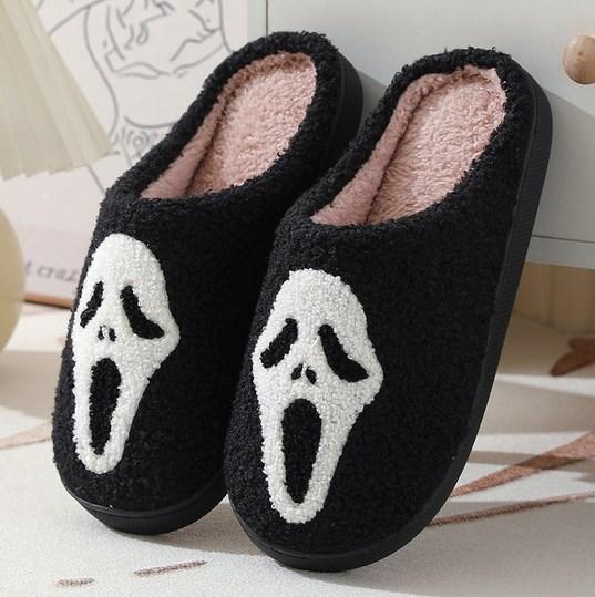 Cotton Slippers Womens Ghost Face for Women and Men Holiday Season Indoor Shoes Girl Flipflop Walking Shoes Footwear