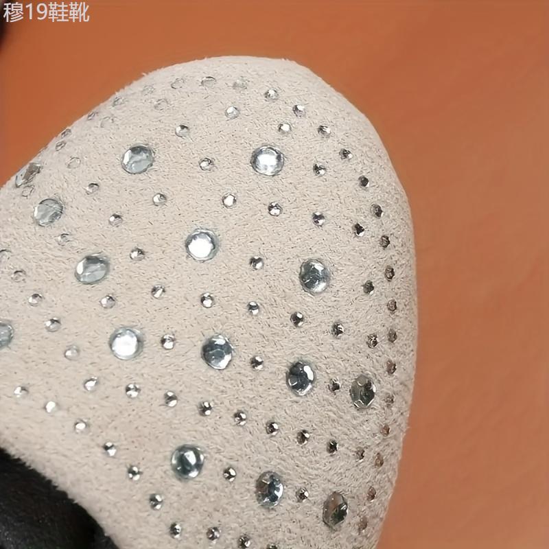 Stylish Rhinestone Embellished Flat Shoes - Comfortable Slip-On Work Shoes for Women - Lightweight, Breathable, and Easy to Wear for Daily Casual Occasions Girl Footwear Girl Footwear Walking Shoes Flatform Running Rubber Running Rubber