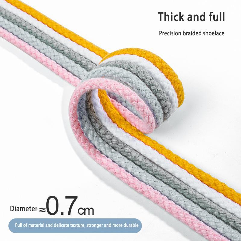 Braided Rope Laces, 1 Pair Anti Pilling Shoelaces, Round Retro Thickened Shoelaces, Sports Shoe Accessories for Men & Women