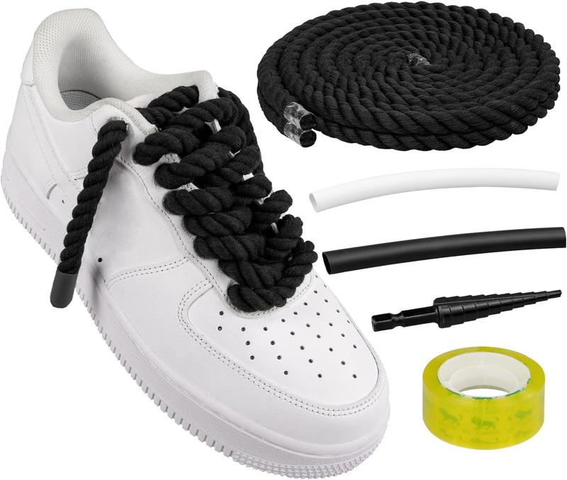 Endoto Thick Rope Laces Air Force 1, Chunky Twisted Shoelaces with DIY Custom Accessories for AF Sneaker Shoes - 2 5