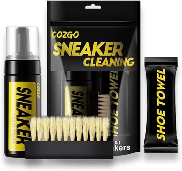 Shoe Cleaner Kit for Sneaker, Water-Free Foam Sneaker Cleaner 5.3Oz with Shoe Brush and Shoe Cloth,Work on White