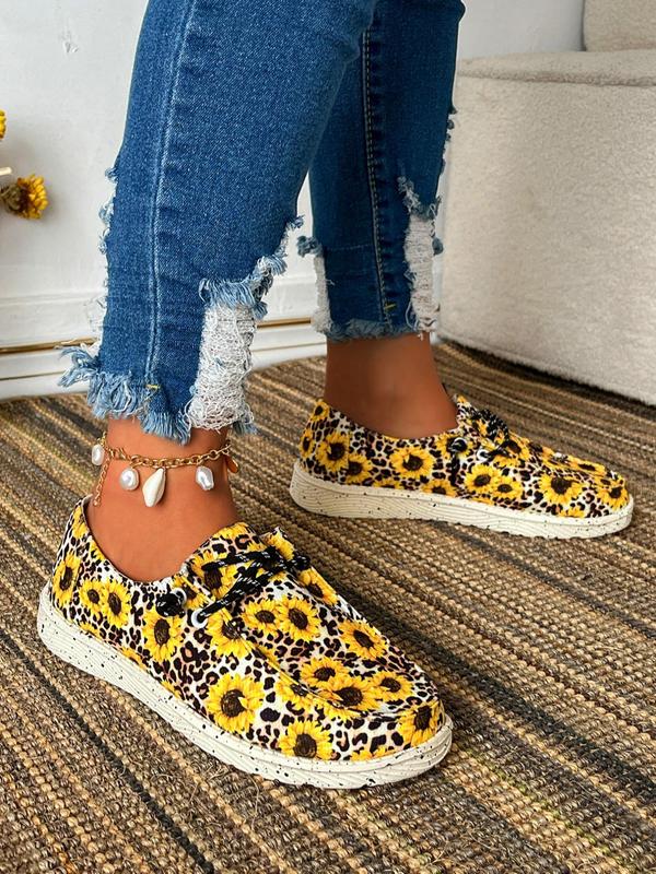 Women's Fashionable Floral Print Slip-on Sneakers, Simple Design All-match Leisure Style Slip on Shoes, Casual Comfortable Sports Shoes for Daily Wear