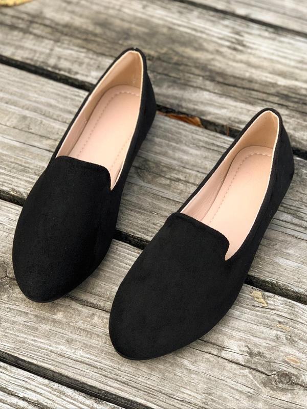 Women's Solid Color Pointed Toe Flat Shoes, Casual Comfortable Breathable Slip on Shoes for Daily Wear, Female Lightweight Breathable Shoes for All Seasons