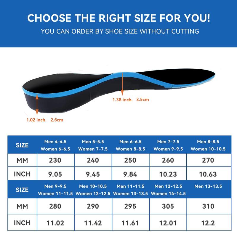 IYDoaMea 1 Pair 220+ lbs High Arch Support Insoles For Women Men, Insoles For Standing All Day, Orthotic Shoe Inserts - Boot Work Shoe Insole Footwear Comfort Breathable Sweat-Absorbent Parent