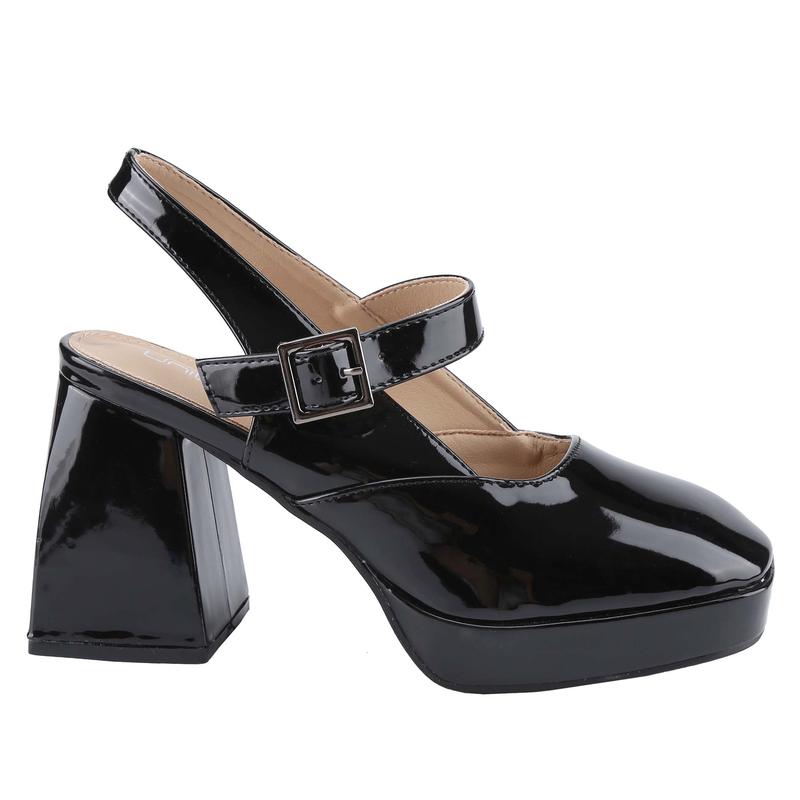 Belovely Women's Square Toe Mary Janes Chunky High Heels Dress Pump Shoes Footwear Walking Shoes Girl Classy Stylish Elegant Fashion Heeled Comfort Parent Parent Parent Design