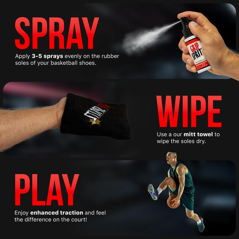 Grip Spritz Basketball Shoe Grip Spray - Starter Pack - Game Long Shoe Traction at All Your Games and Practices This Basketball Season