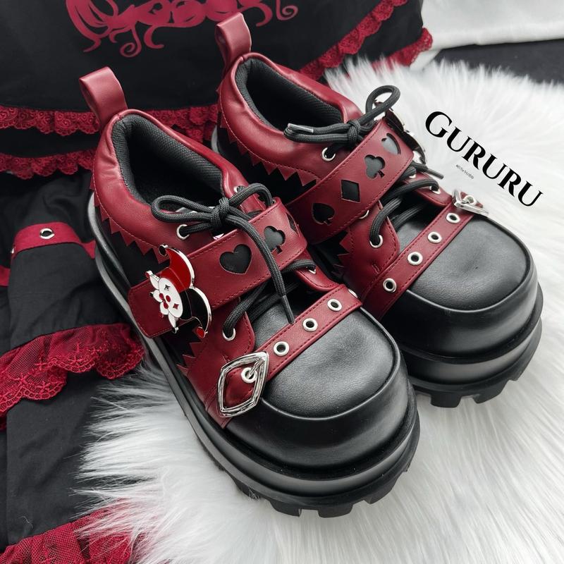 Popular Weird Poker Clown Poker Theme Punk Spice Girl Platform Shoes   footwear flats comfort Women