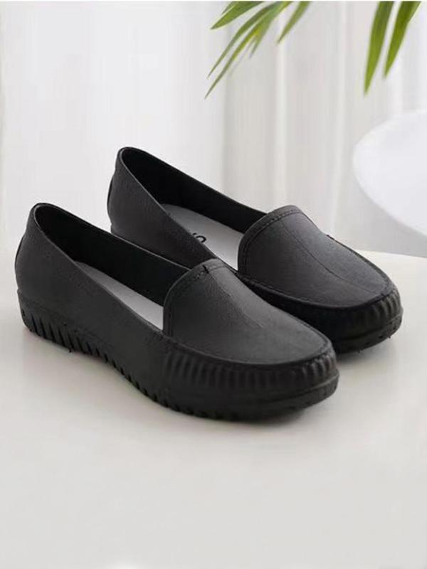 Women's Casual Solid Color Round Toe Flat Shoes, Business Style Comfortable Driving Shoes, All Match Shoes For Daily Wear