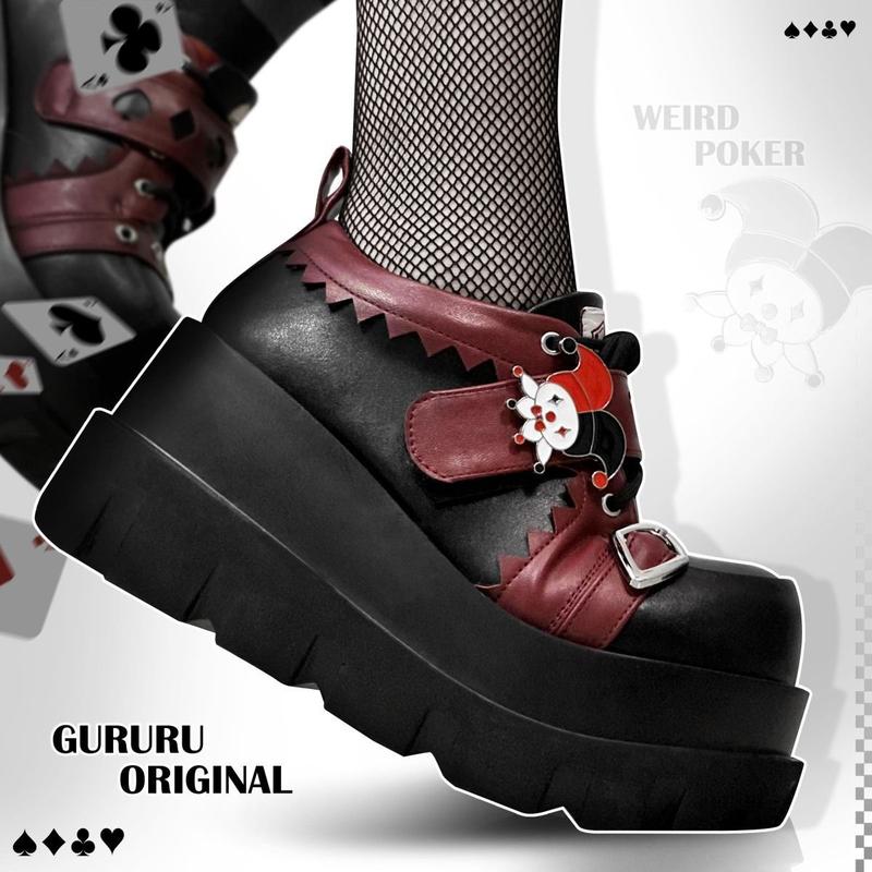 Popular Weird Poker Clown Poker Theme Punk Spice Girl Platform Shoes   footwear flats comfort Women