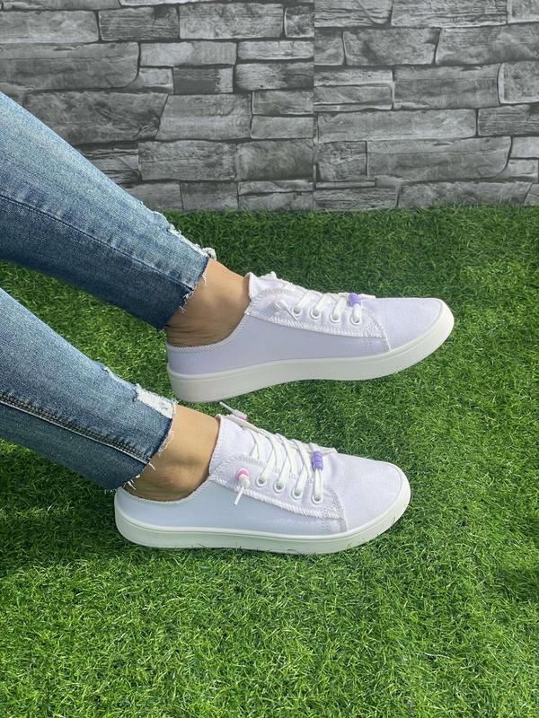 Women's Fashionable Lace Up Low Top Canvas Sneakers, Casual Comfortable Flat Shoes for Daily Wear, Female All-match Round Toe Shoes for Daily Wear