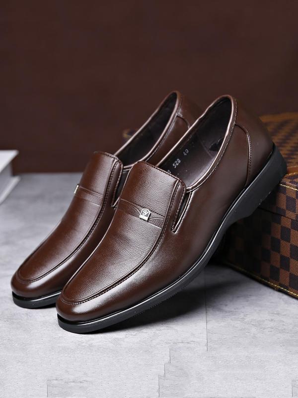 Men's Business Solid Color Low Heel Dress Shoes, 1 Pair Fashionable Slip on Shoes for Work Office, Male Pointed Toe Shoes for All Seasons for Men