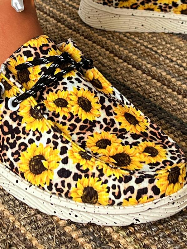 Women's Fashionable Floral Print Slip-on Sneakers, Simple Design All-match Leisure Style Slip on Shoes, Casual Comfortable Sports Shoes for Daily Wear