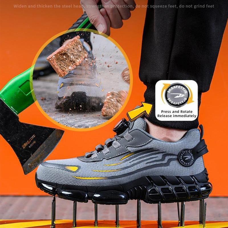 Steel Toe Shoes for Men Women, Lace up Low Top Anti Piercing & Anti Smashing Safety Shoes, Lightweight Men's Work Shoes Boy Footwear