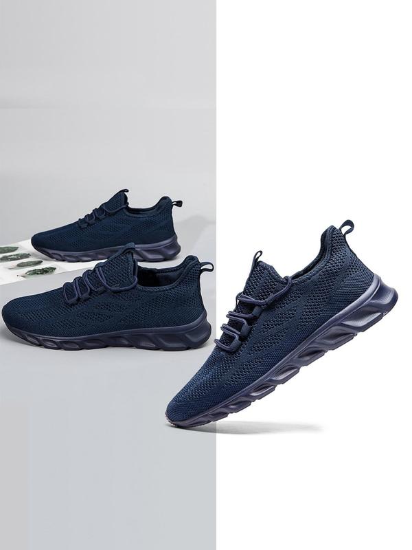 Men's Cut Out Sole Lace Up Low Top Sneakers, Casual Sporty Breathable Comfortable Running Shoes, Male All-match Round Toe Sports Shoes for Daily Wear