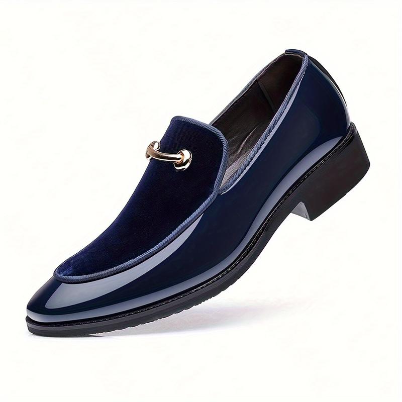 Men's Apron Toe Solid Loafers, All-Matching Dress Shoes for Business Occasions, Men's Office Daily Shoes