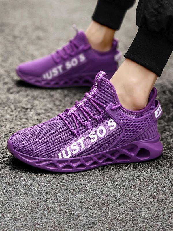 Women's Letter Print Lace Up Low Top Sneakers, 2024 New Style Casual Comfortable Breathable Sports Running Shoes, All-match Basic Shoes for Daily Wear