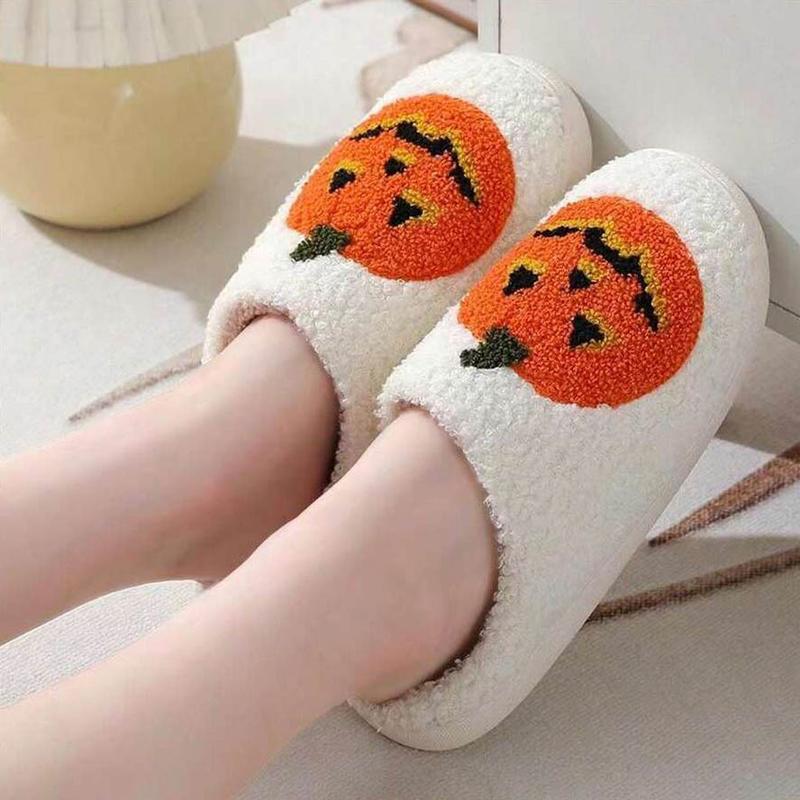 Ghost Slippers for Men Women Black Friday Scream Spooky Slippers for Warm Winter Comfort Indoor Footwear Living Room Cozy Skull Pumpkin Slippers