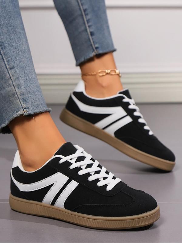 Unisex Fashionable Minimalist Lace Up Low Top Sneakers, Casual Comfortable Breathable Sports Shoes, Trendy All-match Sneakers for Daily Wear