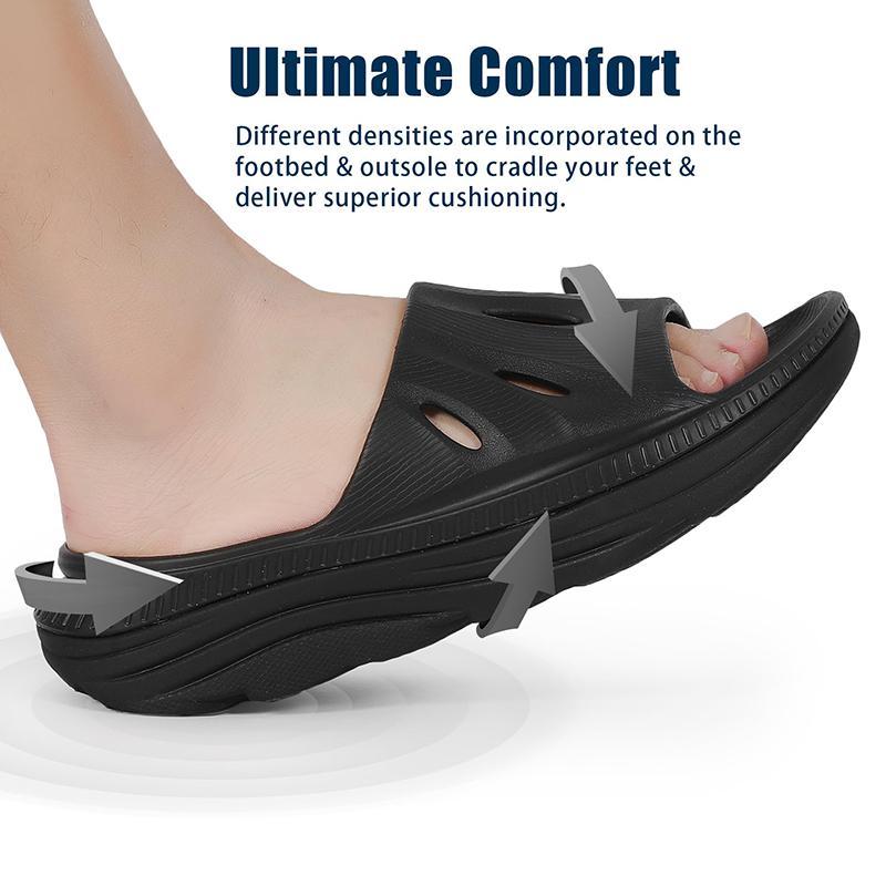 Women Men Sandals Comfortable Athletic SlidesThick Cushion Lightweight Plantar Fasciitis Sport Sliders of Indoor Outdoor, Arch Support Orthotic Open Toe