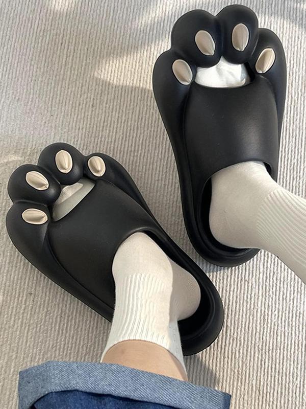 Men's Cute Cat Paw Design Slides, 1 Pair 2024 New Style Casual Soft Comfortable Home Slippers, Non-slip Slippers for Indoor & Outdoor Wear