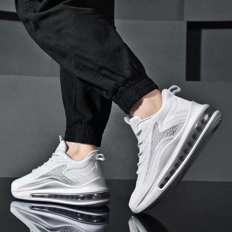 Authentic Men's Shoes New Cushion Shock Absorption Running Black Ribbon Breathable Trendy Shoes Casual Sneaker