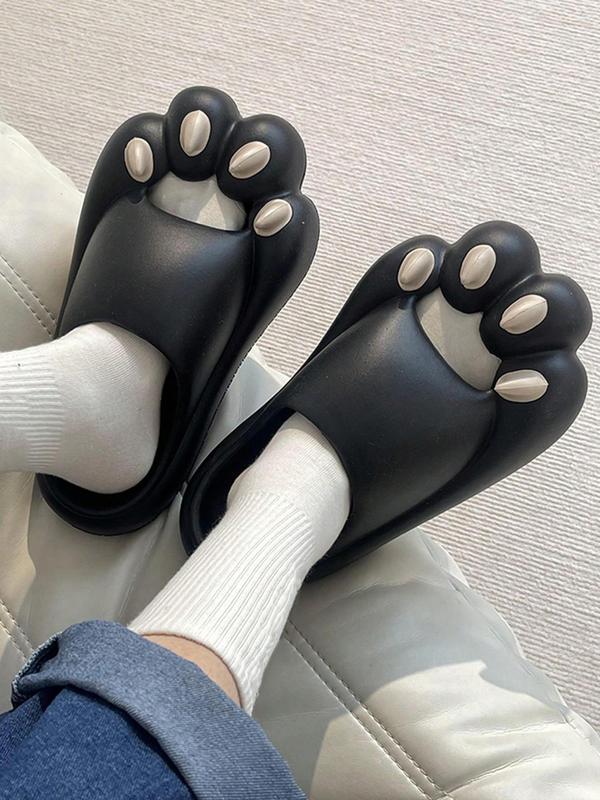 Men's Cute Cat Paw Design Slides, 1 Pair 2024 New Style Casual Soft Comfortable Home Slippers, Non-slip Slippers for Indoor & Outdoor Wear