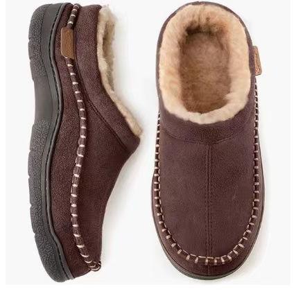 Men's Moccasin Slippers Memory Foam House Shoes, Indoor and Outdoor Warm Loafer Slippers