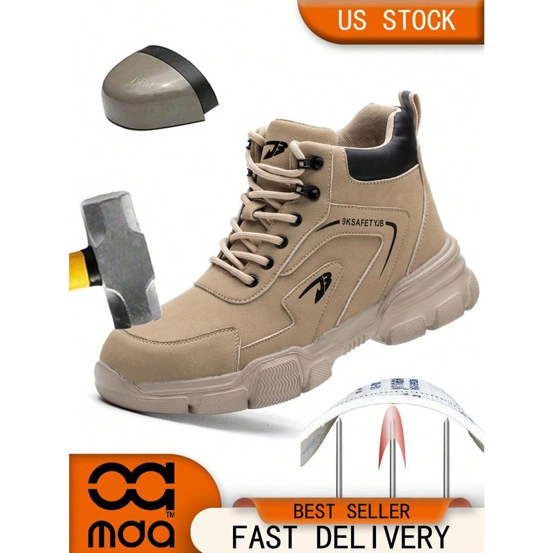 Men's Work Safety Shoes, Outdoor Safety Shoes, High-Top Anti-Puncture And Anti-Crush Work Boots For Industrial And Construction Sites, Comfortable Breathable Winter Warm Men Safety Shoes