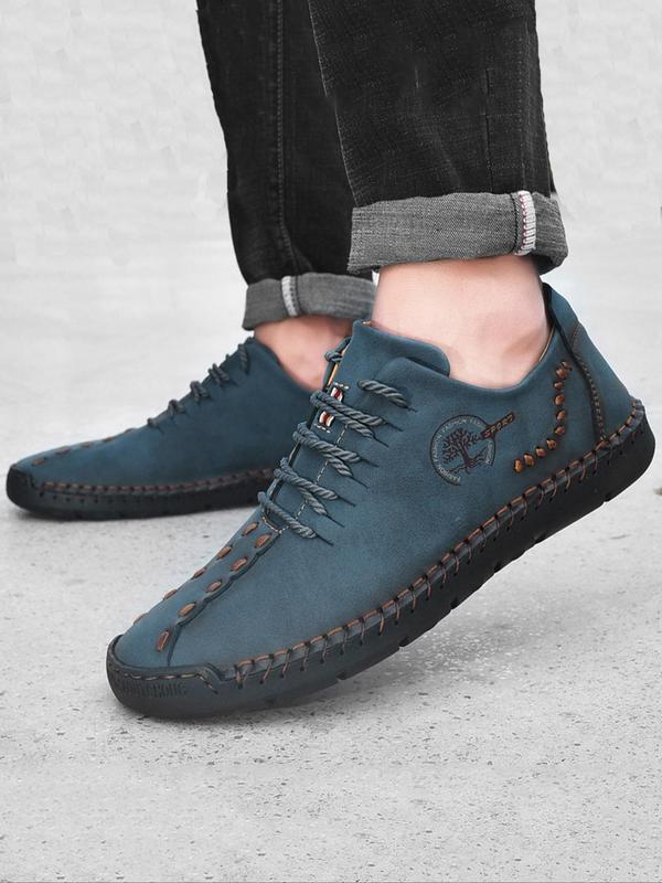 Men's Fashionable Vintage Hand-stitched Design Casual Shoes, Casual Comfortable Breathable Non-slip Shoes for Daily Wear, Fashion Shoes for Party, Daily Clothing Decor