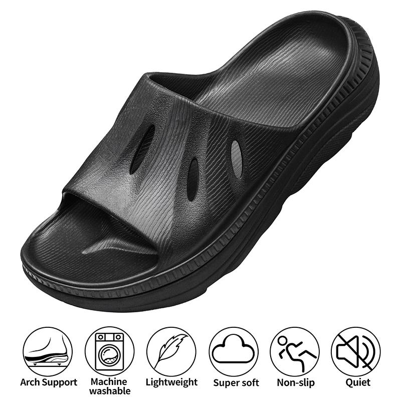 Women Men Sandals Comfortable Athletic SlidesThick Cushion Lightweight Plantar Fasciitis Sport Sliders of Indoor Outdoor, Arch Support Orthotic Open Toe