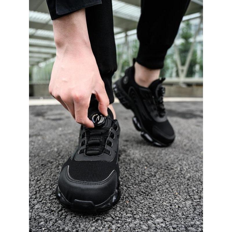 Men's Casual Low Top Work Shoes, Breathable Comfortable Anti-smash and Anti-puncture Shoes, Fashionable Safety Shoes for Daily Wear Footwear Closed