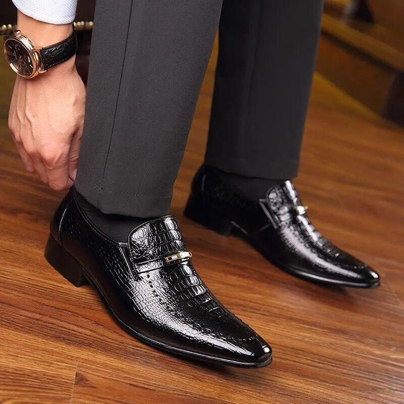 Men‘s Oxford Shoes Patent Leather Wedding Ball Dress Casual Shoes Men’s Dress Shoes