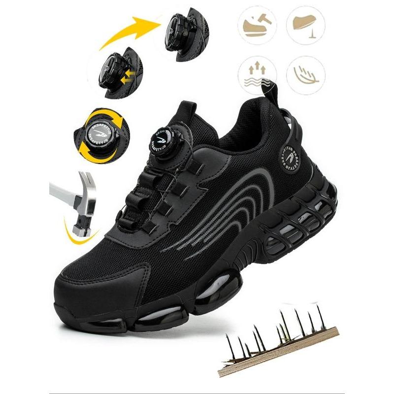 Men's Casual Low Top Work Shoes, Breathable Comfortable Anti-smash and Anti-puncture Shoes, Fashionable Safety Shoes for Daily Wear Footwear Closed