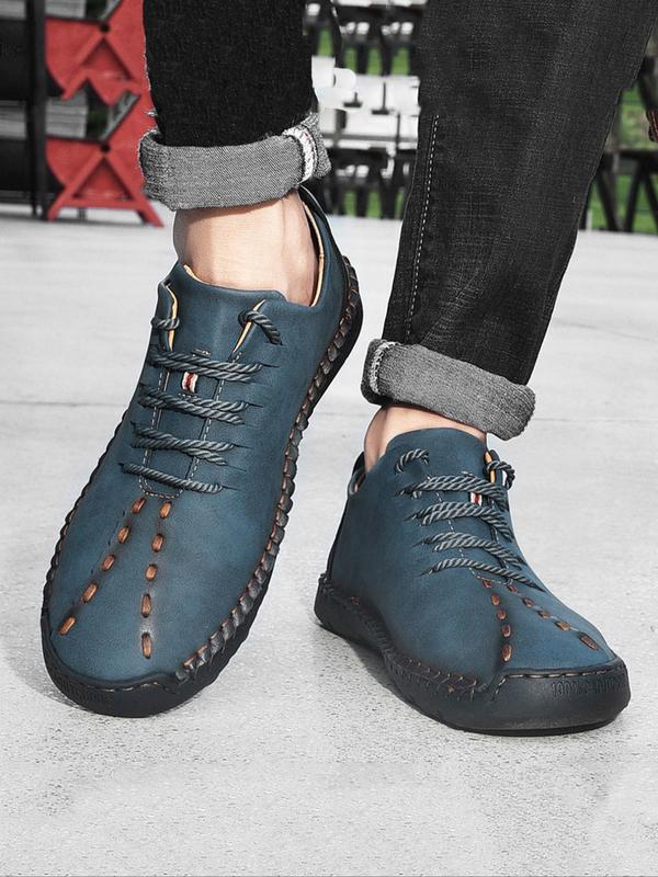 Men's Fashionable Vintage Hand-stitched Design Casual Shoes, Casual Comfortable Breathable Non-slip Shoes for Daily Wear, Fashion Shoes for Party, Daily Clothing Decor