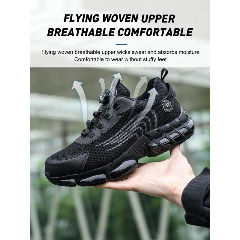 Men's Casual Low Top Work Shoes, Breathable Comfortable Anti-smash and Anti-puncture Shoes, Fashionable Safety Shoes for Daily Wear Footwear Closed