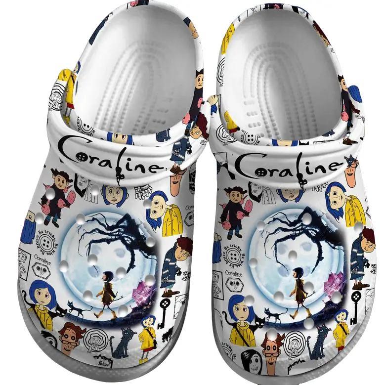 C0raline Movie Clogs, Crocband , Limited Edition Shoes, C0raline Themed Footwear, Exclusive, Trendy Clogs, Movie-Inspired 0PPNC