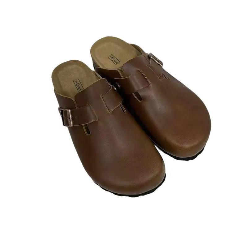 Genuine Leather Birkenstock Thick-Soled Sandals – Summer Outdoor Fishing Half-Slippers, Casual Lazy Slip-On Birkenstock Shoes