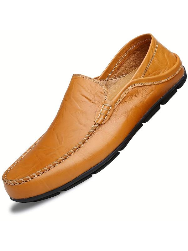 Men's Casual Solid Color Slip-on Loafers, Fashionable Comfortable Loafers for Daily Wear, Lightweight Breathable Non-slip Shoes for Men