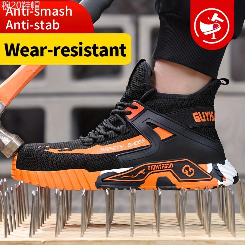 Men's Premium Comfort Work Shoes - Puncture-Proof, Non-Slip, Breathable, Steel Toe Protection, Industrial Grade Construction Safety Sneakers for Heavy-Duty Jobs - Durable, Water-Resistant, Easy-to-Clean Footwear for Men Boy Closed  Worker  Worker