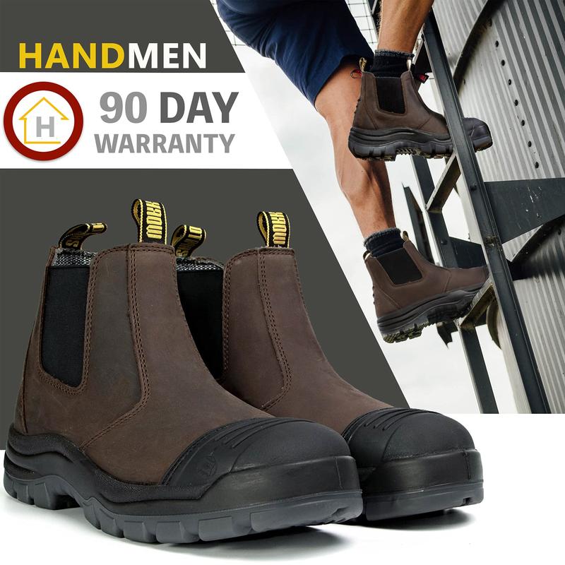 Men's Soft   Steel Toe Slip on Waterproof Slip Resistant Anti-puncture Work Boots