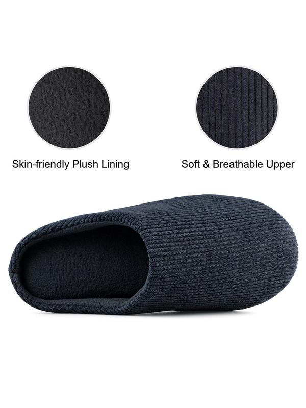 Men's Casual Solid Color Textured Design Slippers, Soft Comfortable Home Slippers, Non-slip Bedroom Guest Slippers for Indoor Outdoor Wear, for Fall Outfits Fall Freshness