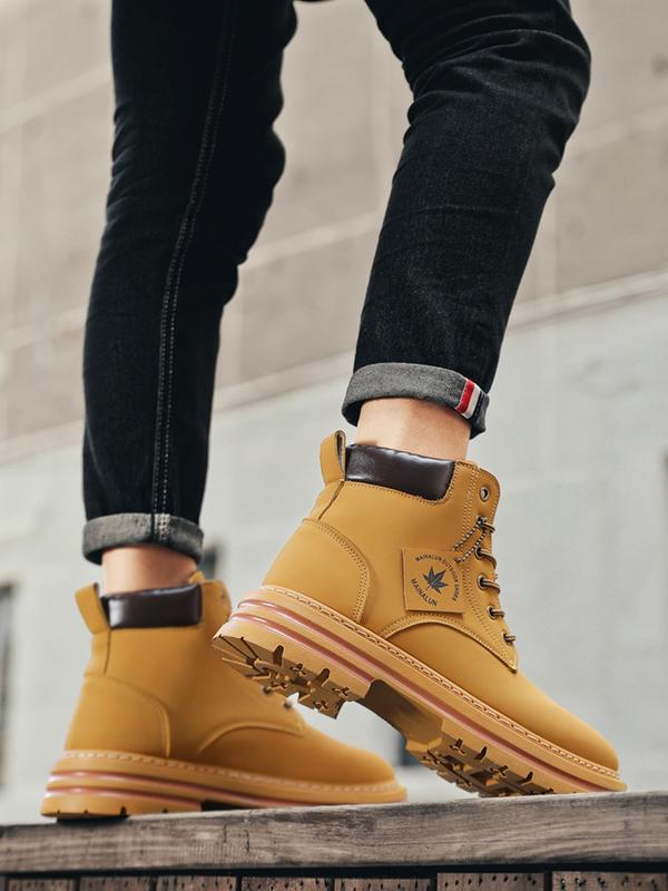 Men's Fashionable Lace Up Ankle Boots with Pendant, Casual Comfortable Boots for Daily Wear, Fashion Shoes for Party, Daily Clothing Decor for Men