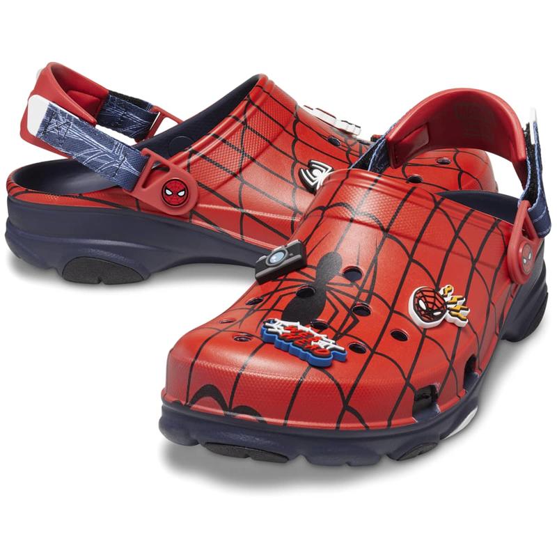 Crocs Unisex Adult Marvel Spiderman All Terrain Clogs with Adjustable Heel Strap and Jibbitz Shoe Charms