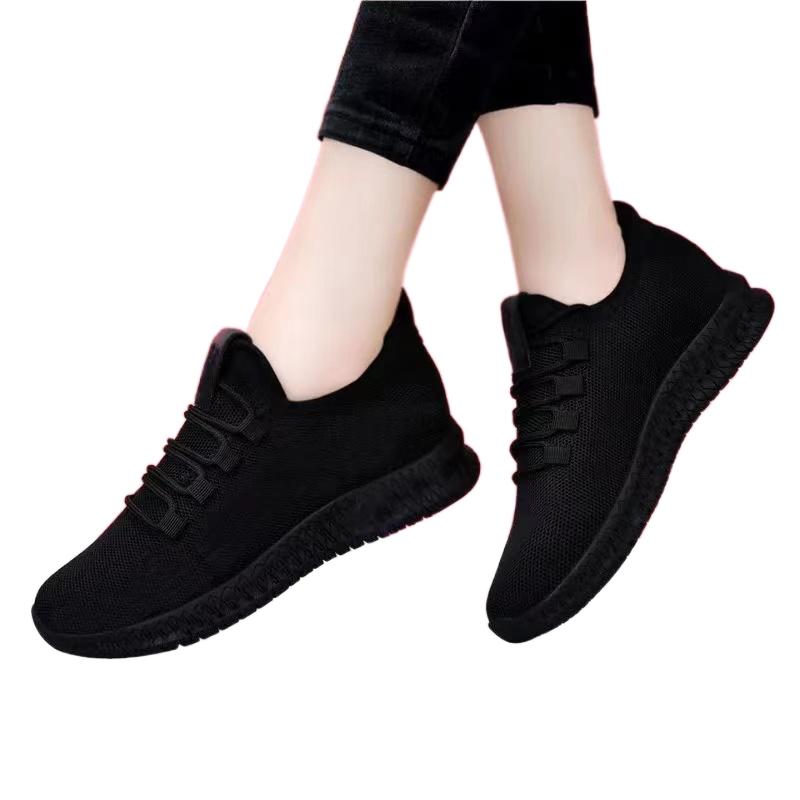 Pure Black Kitchen Shoes for Work Non-Slip Soft Bottom Old Beijing Cloth Shoes 2024 Spring New Women's Casual Pumps