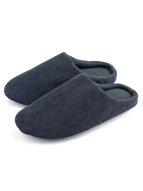 Men's Casual Solid Color Textured Design Slippers, Soft Comfortable Home Slippers, Non-slip Bedroom Guest Slippers for Indoor Outdoor Wear, for Fall Outfits Fall Freshness