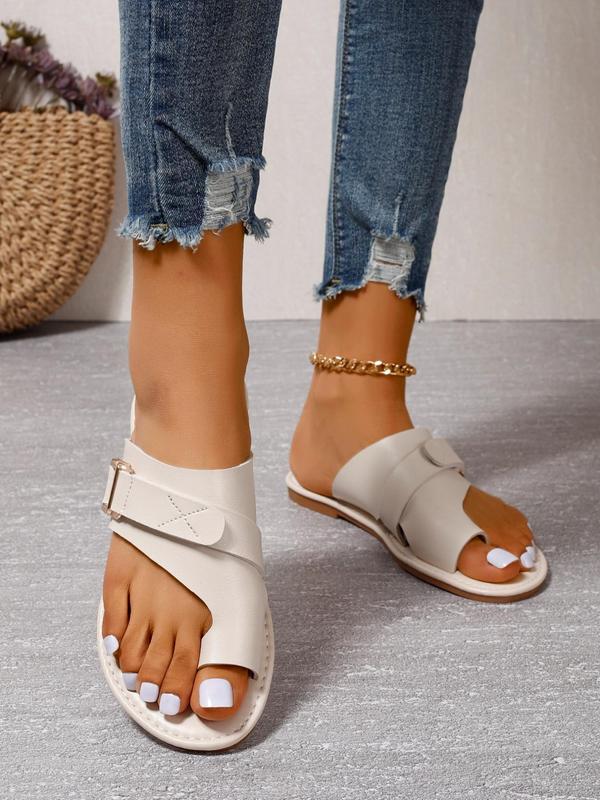 Women's Hollow Out Design Flat Sandals, Casual Outdoor Beach Sandals, Boho Style Flat Sandals for Summer